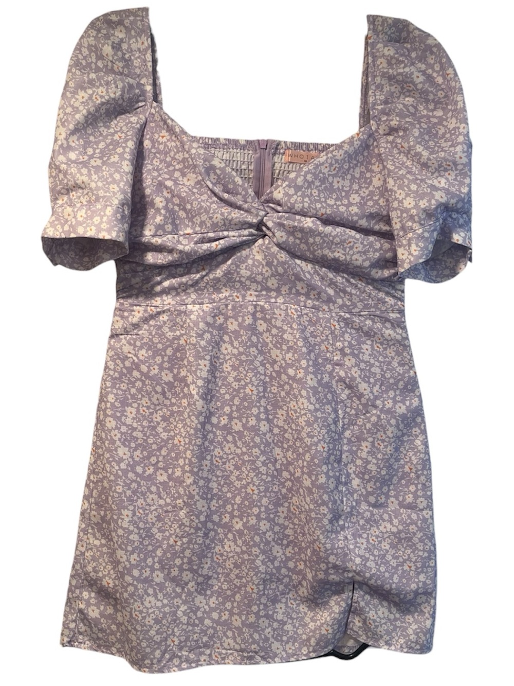 Who I Am Lavender Floral Puff Sleeve Smocked Mini Dress Size 10